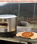 Backyard Pizza Stone Cordierite For Outdoor Ovens And Grills, Fits Solo Stove Pi Prime, with pizza on stone next to oven