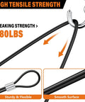 Black Vinyl Coated Cable, 304 Stainless Steel Wire Rope 1/16 In Overmolded To 3/32 In, high tensile strength, breaking strength 480lbs