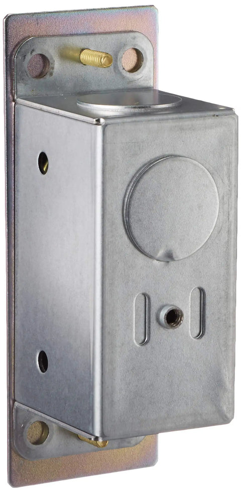 3 Amp 125 Volt Doorjamb Switch with jamb box for single pole circuits, brass finish, metal push button, UL listed, commercial grade