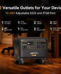 Beefy 5120Wh LiFePO4 Solar Power Station With 7200W Pure Sine Wave Inverter showing 12 versatile outlets