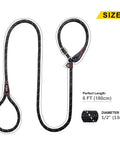 Heavy Duty Slip Lead Dog Leash 6 Ft Half Inch No Pull Training Rope For Large And Medium Dogs Reflective Durable Nylon Loop