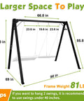 8Ft Heavy Duty Swing Stand With Extra Large Frame For Outdoor Hammocks, Tested To 880 Lbs, Supports Up To 440 Lbs For Kids