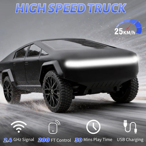 1 24 Scale RC Pickup Truck With 2 4GHz Remote Control LED Lights Load Bed Built In Rechargeable Battery Upgraded Steering