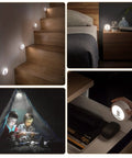 Two Pack Cute Cat Motion Sensor Night Light Cordless Rechargeable LED Stick Anywhere Closet Stairs Wall Lights in use