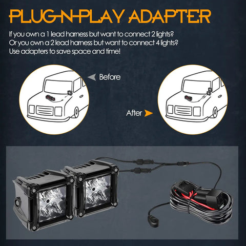 DT Wiring Harness 2 Lead With Universal Wiring Harness Splitters For Easy Car Audio Install, DIY Wiring Kit With 2 Adapters, Durable Connectors, Plug In Ready, Versatile Automotive Wiring Solution