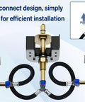 Upgraded Series Rough-In Valve with Drain Assembly,1/2-Inch IPS Connections, Compatible with Moen S9000-series, brass, front view