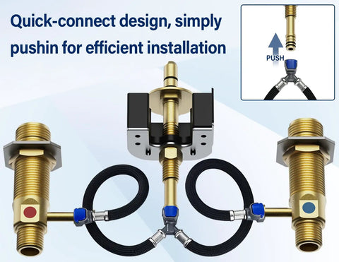 Upgraded Series Rough-In Valve with Drain Assembly,1/2-Inch IPS Connections, Compatible with Moen S9000-series, brass, front view