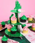 Pink And Green Witch Cupcake Tower 3 Tier Party Ready Birthday Dessert Display Stand For Girls Party Decor Kids Wizard