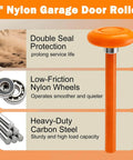 Quiet Nylon Garage Door Roller Kit With Hinge Top Bracket Wire Rope And 2 Inch Roller Stem For 7 Foot Doors Reduces Noise By Ninety Percent Smooth Operation With A Durable Carbon Steel Shaft And Nylon Wheels