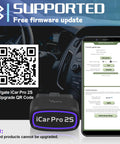 iCar Pro 2S Bluetooth Five Point Two OBD2 Car Scan Tool Works With iPhone Android And Windows, QR code and smartphone display
