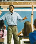 Teacher wearing Lavalier Lapel Microphone With Unidirectional Cardioid Condenser For Shure Wireless Bodypack Transmitter Systems