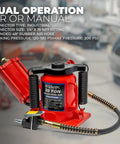 Beefy Twenty Ton Portable Hydraulic Bottle Jack With Air Operated Pneumatic Lift featuring dual operation and rubber air hose