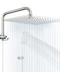All Metal 3 Way Shower Arm Diverter Valve With 16 Inch Shower Head Extension Arm And High Rise Extender for fixed shower heads