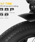 Fat tire detail of Two Seater Adult Electric Trike With 750 Watt Rear Motor and Chunky Fat Tires for effortless street cruising.