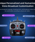 T16D 16Channel 2.4G RC Transmitter With R16F Receiver Supports ELRS And Crossfire Long Range Modules Voice Broadcast display.