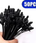 Heavy Kick Butt Christmas Tree Cable Ties Push Mount Auto Zip Ties For Engine Bay Wire Harness Management, 50 count in black.