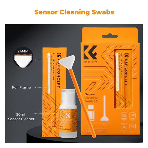 24mm Full Frame Sensor Cleaning Swab Kit With 10 Flexible Swabs And 20ml Sensor Cleaner For Nikon Sony Canon DSLR Cameras