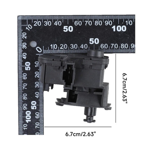 Slick Black Car Servo Motor Straight Up Dependable Bolt On Upgrade For 2013 2017 Fits 7P0810773D 7P0810773F with ruler for size reference.