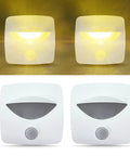 12V LED Motion Activated Step Light For RVs Campers And Trailers Surface Mount With Clear Lens White Frame 2 Pack, square lights