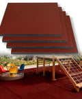 4 Pack 20x20 Inch Interlocking Rubber Floor Tiles 1 Inch Thick Non Slip Heavy Duty Mats in red at a playground area