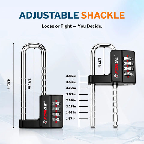 Heavy Duty Four Digit Combo Padlock With Adjustable Shackle Built Tough For Gate And Door Security Zero Hassle Setup Rock Solid Dual Pack In Matte Black Finish