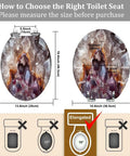 Toilet Seat Elongated Quiet Close for Bathroom Use dimensions diagram, showing size details for proper fitting.