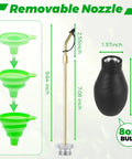 Diatomaceous Earth Duster For Cracks And Crevices, Long Metal Tube Powder Applicator with removable nozzle and 8oz bulb