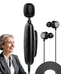 Personal Sound Amplifier For Seniors With 50 dB Gain Seven Level Tone Control Noise Cancellation Rechargeable Battery shown with earbuds