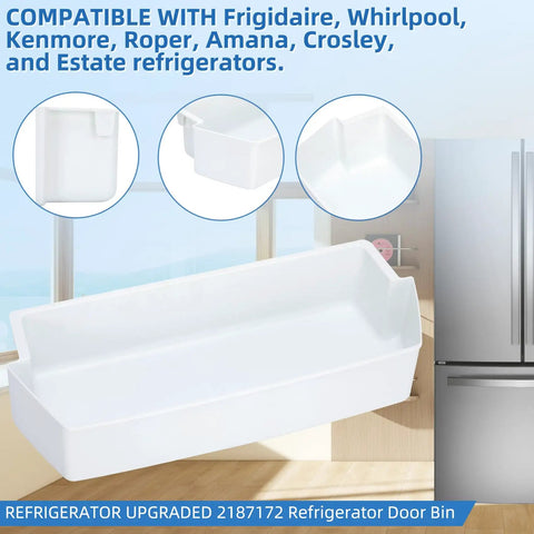 Door Shelf Bin Replacement For Whirlpool Kenmore Amana Frigidaire Roper Estate Pro Grade Fit Refrigerator Bin 2187172 2 Pack