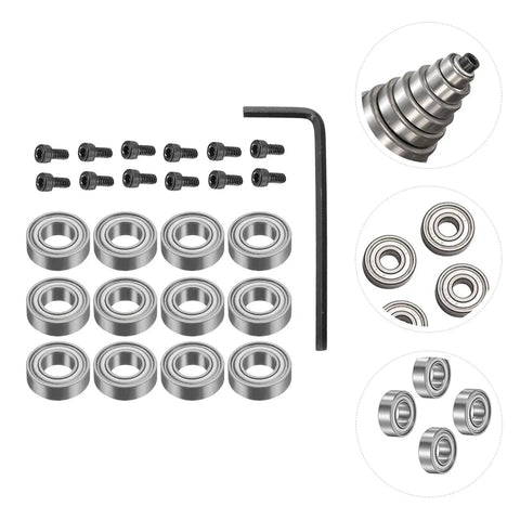 Top Shelf Router Bit Replacement Bearing Kit With Top Mounted Ball Guide For Dead Nuts Accuracy And Reliable Woodworking Swaps That Guarantee Smooth Sailing Always featuring steel bearings and hex tools.