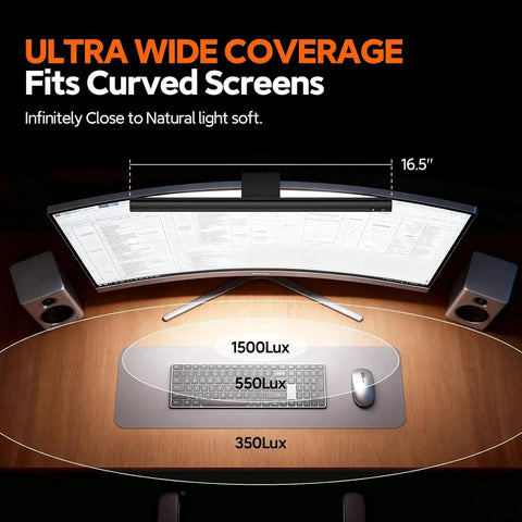 Monitor Light Bar For Your Desk USB Powered Dimmable Desk Lamp With Touch Control Adjustable Color Temperature 2900K To 6000K No Screen Glare Eye Friendly Flicker Free Space Saving Home Office Setup