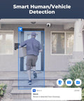 Heavy Duty 12MP Dome Security Camera With Full Color Night Vision For Outdoor PoE Setups And Badass Top Shelf Weatherproof Surveillance Gear Built Rock Solid Forever, monitoring doorway with person approaching.