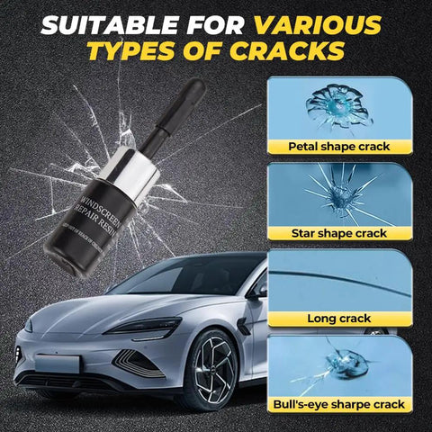 All In One Windshield Repair Kit For Chips And Cracks Glass Repair Liquid Included Easy DIY Car Windshield Crack Fix