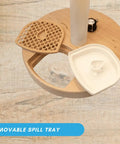 Removable spill tray feature of the All In One Hydration Lamp With Built In 4L Mini Fridge And 3L Water Reservoir
