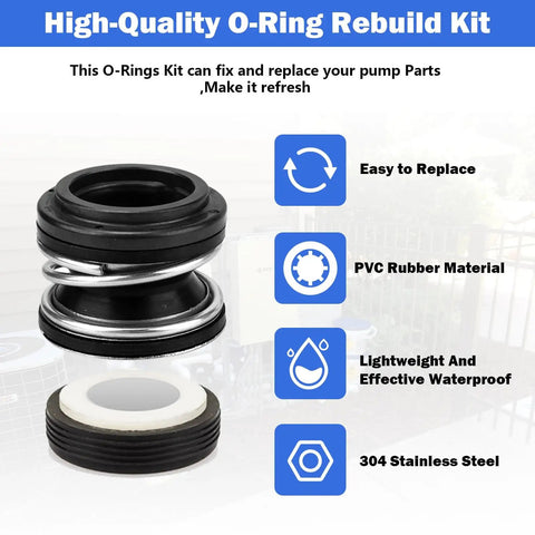 O-Ring Rebuild Repair Kit For Pool Pumps That Keeps Your Pentair SuperFlo SuperMax Running Smooth with seal and features