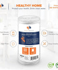 5 Micron String Wound Water Filter 10 x 4.5 Inch For Your Whole Home Keeps Grime and Rust Out Heavy Duty Sediment Filtration Fits 84637 WPX5BB97P PC10 355214-45 355215-45 WP10BB97P WP5BB97P Pack of 4 with packaging details