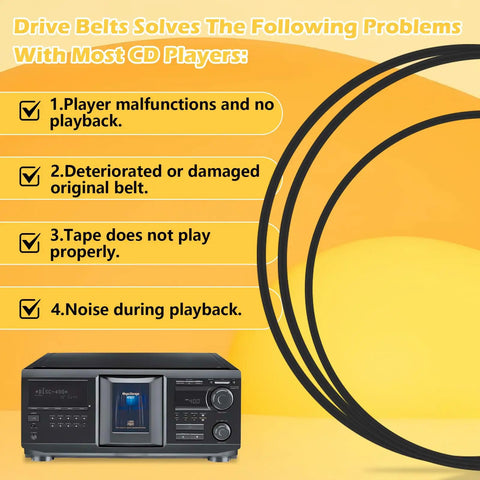 Upgrade 2 Door Belt CD Player Belts And 4 Drive Belts Kit For Car CD Players Thick Durable Rubber Replacement Set Built To Last Abrasion Resistant Flexible Easy Install, black belts for CD changer repair