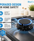 Gas Range Sealed Burner Head And Igniter Assembly Replacement Kit For Magic Chef And Maytag Ranges, lit burner on stove