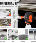25 Foot Heavy Duty Drain Auger And Plumbing Snake With Drill Adapter Compatible with various pipes, used for unclogging toilets and sinks.