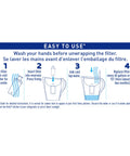 Instructions for Red 10 Cup Water Filter Pitcher For Tap Water BPA Free Lasts About 2 Months Per Filter Easy Pour Design