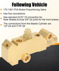 Badass Brake Proportioning Valve For Four Wheel Disc Systems with five connections and brass construction, ideal for classic trucks.