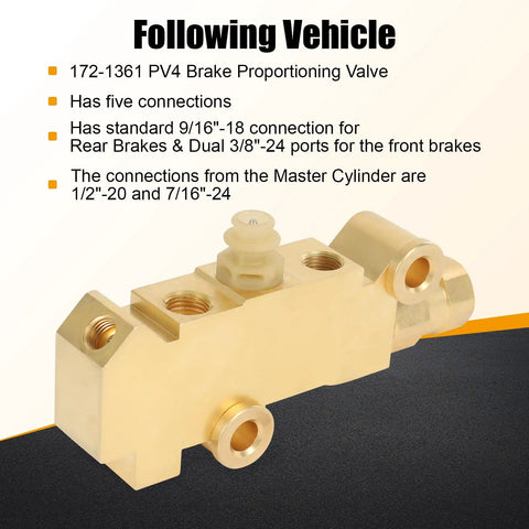 Badass Brake Proportioning Valve For Four Wheel Disc Systems with five connections and brass construction, ideal for classic trucks.