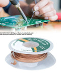 Desoldering Wick No Clean Alloy Copper Solder Removal Braid 1.5m Length 3.0mm Diameter for PCB Repair shown with circuit board