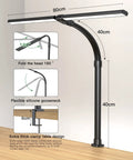 Game-Changing Double Head Desk Lamp With Clamp, 24W LED Engine Delivers 1200 Lumens Of Bright, Eye Caring Light For Home Office, flexible heads