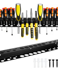 Heavy Duty Wall Mounted Tool Organizer Rack for Garage and Shop Space Saving Storage for Screwdrivers, Rust Resistant