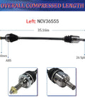 Front Pair CV Axle Assembly For Honda Civic 2001 2002 2003 2004 2005 1 7L Manual Transmission Left axle detailed view
