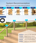 Black QuickLock Deck Wire Railing Kit With One Eighth Inch Wire and system recommendations for T316 stainless steel tensioners.