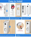 Installation steps for Adhesive Door Mount For All New Video Doorbell Camera 2nd Gen No Drill Mounting Bracket showcased.