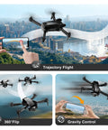 1080P HD Camera Drone For Beginners And Kids Adults Foldable RC Quadcopter in scenic trajectory flight over cityscape