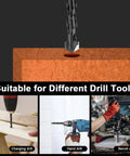 Masonry Drill Bits Set 10Pcs for Concrete Stone Brick Tile Glass Plastic Ceramic and Wood in use with charging, hand, and bench drills.